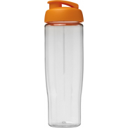 Bidon H2O Tempo® o pojemności 700 ml z wieczkiem zaciskowym, biały, pomarańczowy