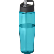 Bidon H2O Tempo® o pojemności 700 ml z wieczkiem z słomką, niebieski, czarny