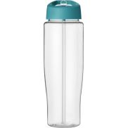 Bidon H2O Tempo® o pojemności 700 ml z wieczkiem z słomką, biały, niebieski