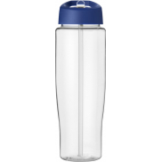 Bidon H2O Tempo® o pojemności 700 ml z wieczkiem z słomką, biały, niebieski