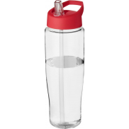 Bidon H2O Tempo® o pojemności 700 ml z wieczkiem z słomką, biały, czerwony