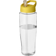 Bidon H2O Tempo® o pojemności 700 ml z wieczkiem z słomką, biały, żółty