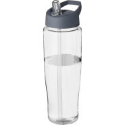 Bidon H2O Tempo® o pojemności 700 ml z wieczkiem z słomką, biały, szary