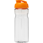 Bidon H2O Base® o pojemności 650 ml z wieczkiem zaciskowym, biały, pomarańczowy