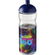 Bidon H2O Base® o pojemności 650 ml z wypukłym wieczkiem, biały, niebieski