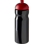Bidon H2O Base® o pojemności 650 ml z wypukłym wieczkiem, czarny, czerwony