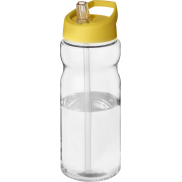Bidon H2O Base® o pojemności 650 ml z wieczkiem z słomką, biały, żółty