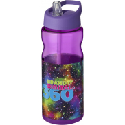 Bidon H2O Base® o pojemności 650 ml z wieczkiem z słomką, fioletowy