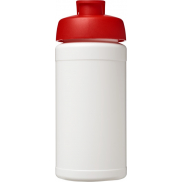 Bidon Baseline® Plus o pojemności 500 ml z wieczkiem zaciskowym, biały, czerwony