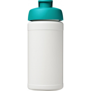Bidon Baseline® Plus o pojemności 500 ml z wieczkiem zaciskowym, biały, niebieski