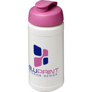 Bidon Baseline® Plus o pojemności 500 ml z wieczkiem zaciskowym, biały, różowy