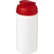 Bidon Baseline® Plus o pojemności 500 ml z wieczkiem zaciskowym i uchwytem, biały, czerwony