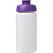Bidon Baseline® Plus o pojemności 500 ml z wieczkiem zaciskowym i uchwytem, biały, fioletowy