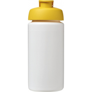 Bidon Baseline® Plus o pojemności 500 ml z wieczkiem zaciskowym i uchwytem, biały, żółty