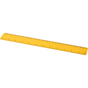 Linijka Renzo o długości 30 cm wykonana z tworzywa sztucznego, żółty