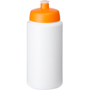 Bidon Baseline® Plus o pojemności 500 ml ze sportowym wieczkiem i uchwytem, biały, pomarańczowy