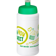Bidon Baseline® Plus o pojemności 500 ml z wieczkiem sportowym, biały, zielony