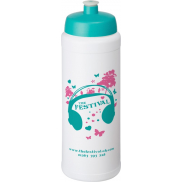 Bidon Baseline® Plus o pojemności 750 ml ze sportowym wieczkiem i uchwytem, biały, niebieski