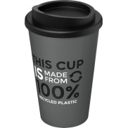 Kubek termiczny americano® o pojemności 350 ml z materiałów pochodzących z recyklingu, szary, czarny