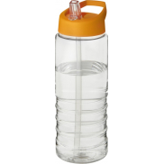 Bidon H2O Treble o pojemności 750 ml z wieczkiem z dzióbkiem, biały, pomarańczowy