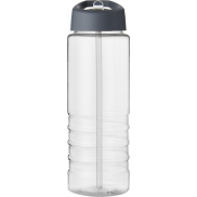 Bidon H2O Treble o pojemności 750 ml z wieczkiem z dzióbkiem, biały, szary