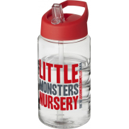 Bidon H2O Bop o pojemności 500 ml z wieczkiem z dzióbkiem, biały, czerwony
