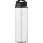 Bidon H2O Vibe o pojemności 850 ml z wieczkiem z dzióbkiem, biały, czarny