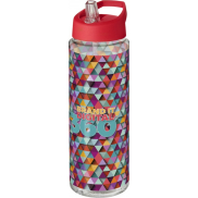 Bidon H2O Vibe o pojemności 850 ml z wieczkiem z dzióbkiem, biały, czerwony