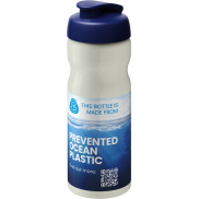 Bidon H2O Active® Eco POP Base o pojemności 650 ml z wieczkiem zaciskowym, biały, niebieski