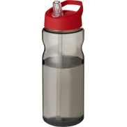 Bidon H2O Eco o pojemności 650 ml z wieczkiem z dzióbkiem, szary, czerwony
