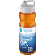 Bidon H2O Eco o pojemności 650 ml z wieczkiem z dzióbkiem, pomarańczowy, biały