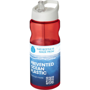 Bidon H2O Eco o pojemności 650 ml z wieczkiem z dzióbkiem, czerwony, biały