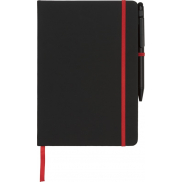 Średni notes Noir Edge, czarny, czerwony