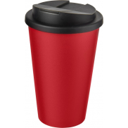 Kubek Americano® 350 ml z pokrywką chroniącą przed rozlaniem, czerwony, czarny
