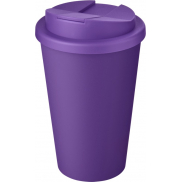 Kubek Americano® Eco z recyklingu o pojemności 350 ml z pokrywą odporną na zalanie, fioletowy