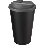 Kubek Americano® Eco z recyklingu o pojemności 350 ml z pokrywą odporną na zalanie, szary, czarny