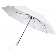 Składany wiatroodporny parasol 51 cm z PET z recyklingu Birgit, biały