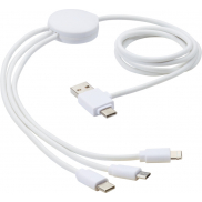 Pure kabel do ładowania 5-w-1 z dodatkiem antybakteryjnym, biały