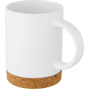 Neiva Kubek ceramiczny o pojemności 425 ml z korkową podstawą, biały