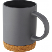 Neiva Kubek ceramiczny o pojemności 425 ml z korkową podstawą, szary