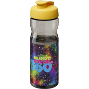 Bidon H2O Active® Base Tritan™ o pojemności 650 ml z klapką, szary, żółty