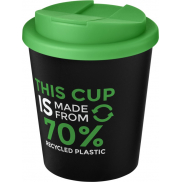 Kubek Americano® Espresso Eco z recyklingu o pojemności 250 ml z pokrywą odporną na zalanie , czarny, zielony