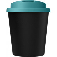 Kubek Americano® Espresso Eco z recyklingu o pojemności 250 ml z pokrywą odporną na zalanie , czarny, niebieski