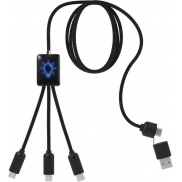 SCX.design C28 długi kabel do łądowania 5 w 1, niebieski, czarny