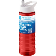 H2O Active® Eco Treble bidon z pokrywką z tutką o pojemności 750 ml , czerwony, biały