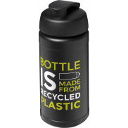 Baseline bidon o pojemności 500 ml z wieczkiem zaciskowym z materiałów z recyklingu, czarny