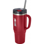 Melbourne kubek ze słomką z certyfikatem RCS 1200 ml, czerwony