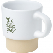 Olympia kubek do espresso z glinianym dnem, z możliwością układania w stosy, 130 ml, biały