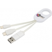 Troop kabel do ładowania 4 w 1 z tworzyw sztucznych pochodzących z recyklingu, biały