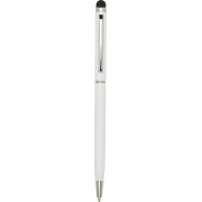 Ore aluminium ballpoint pen with stylus (blue ink), biały